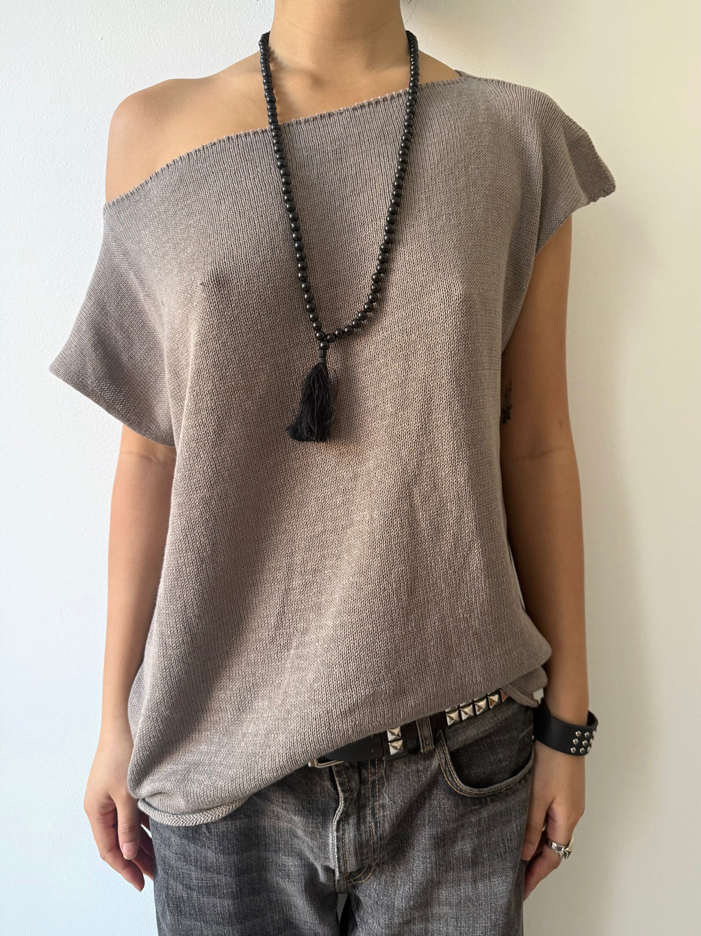 beige knit top