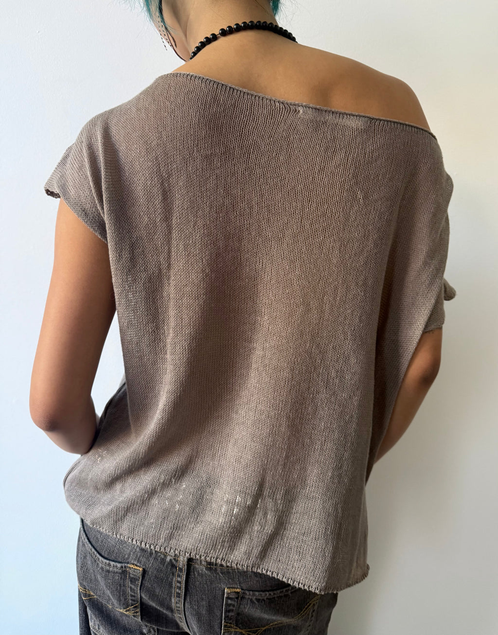 beige knit top