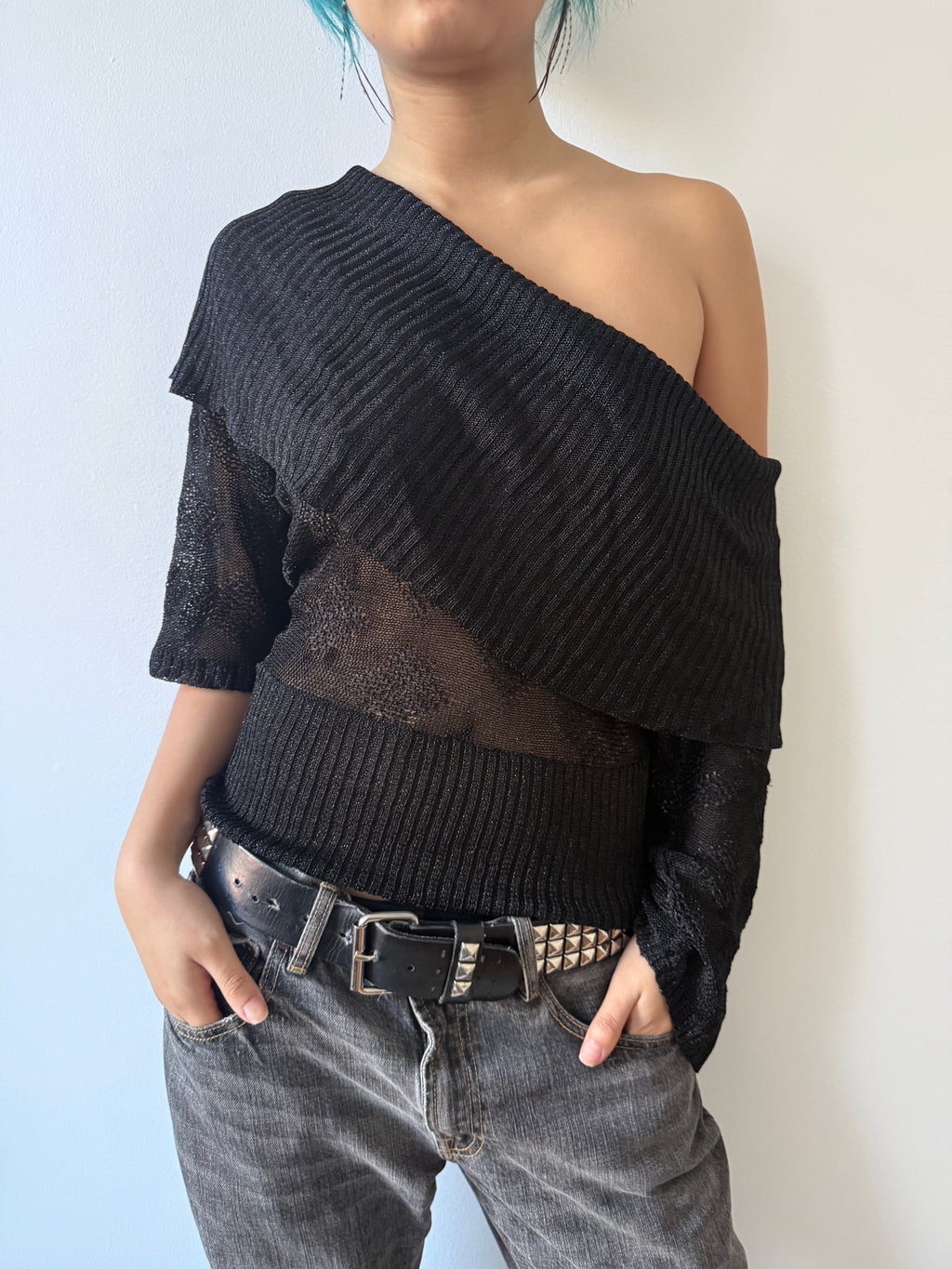 foldover sheer top