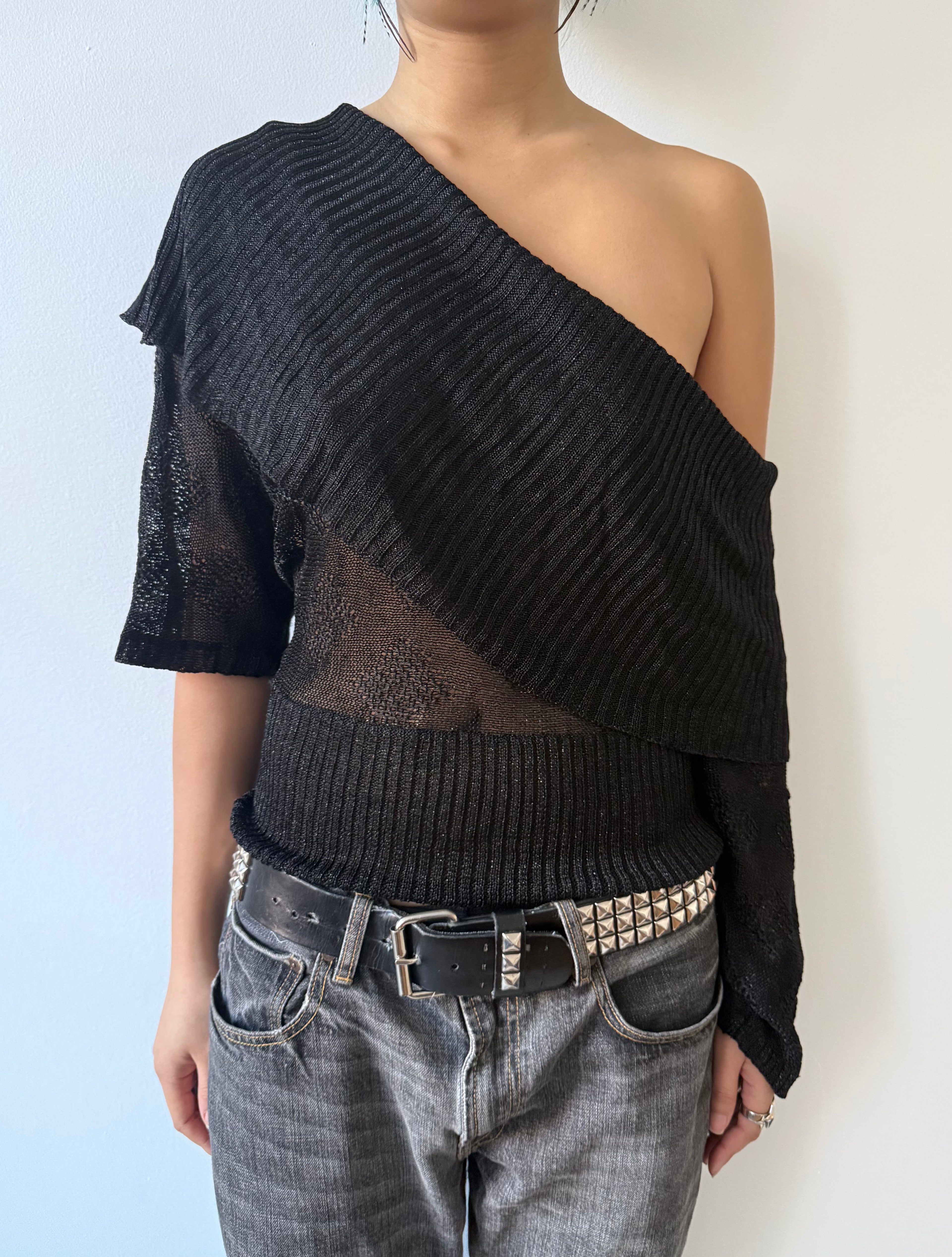 foldover sheer top