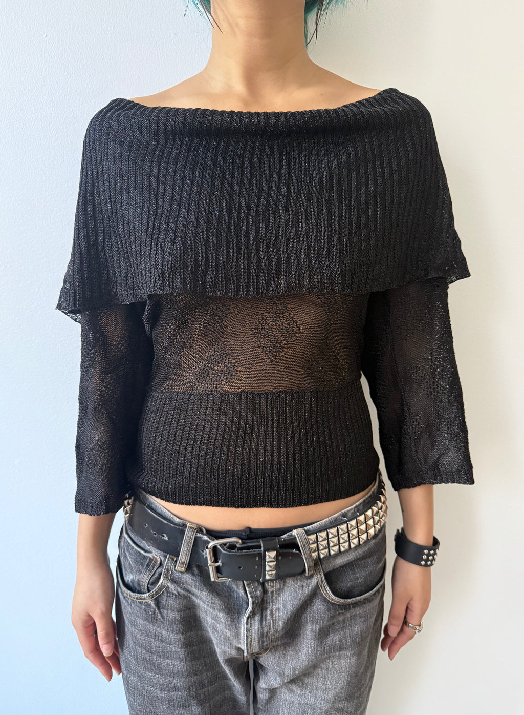 foldover sheer top