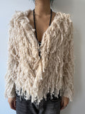 cream shaggy coat