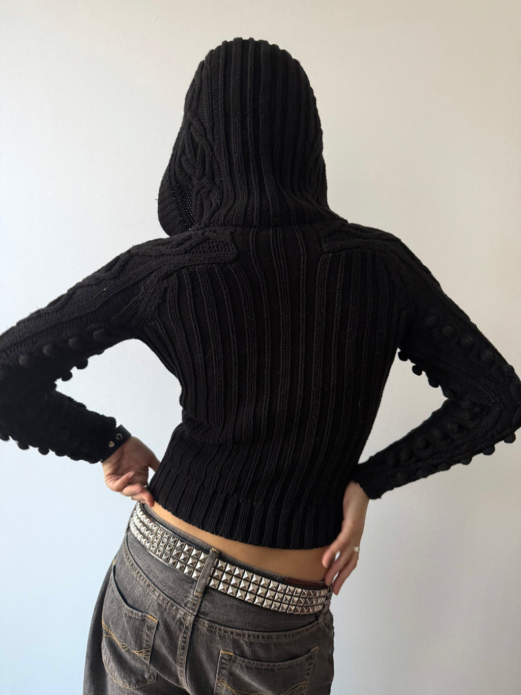 black crop hoodie