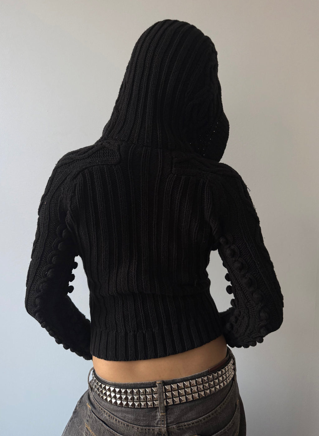 black crop hoodie