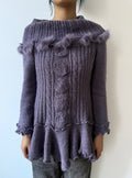 purple fur knit