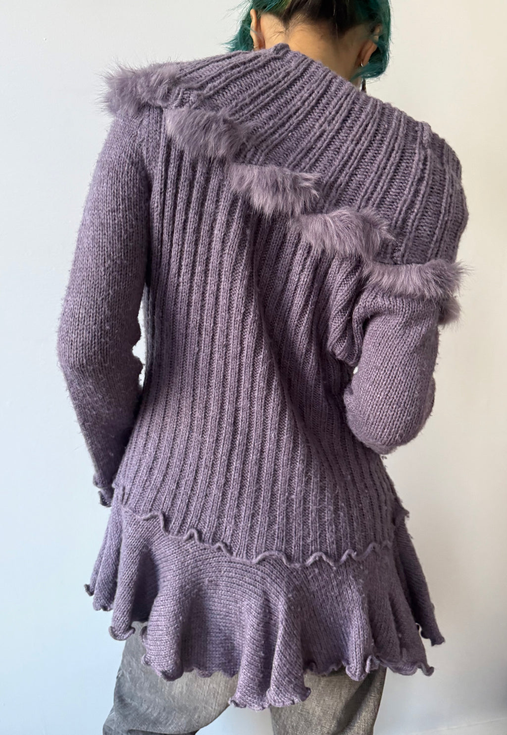 purple fur knit