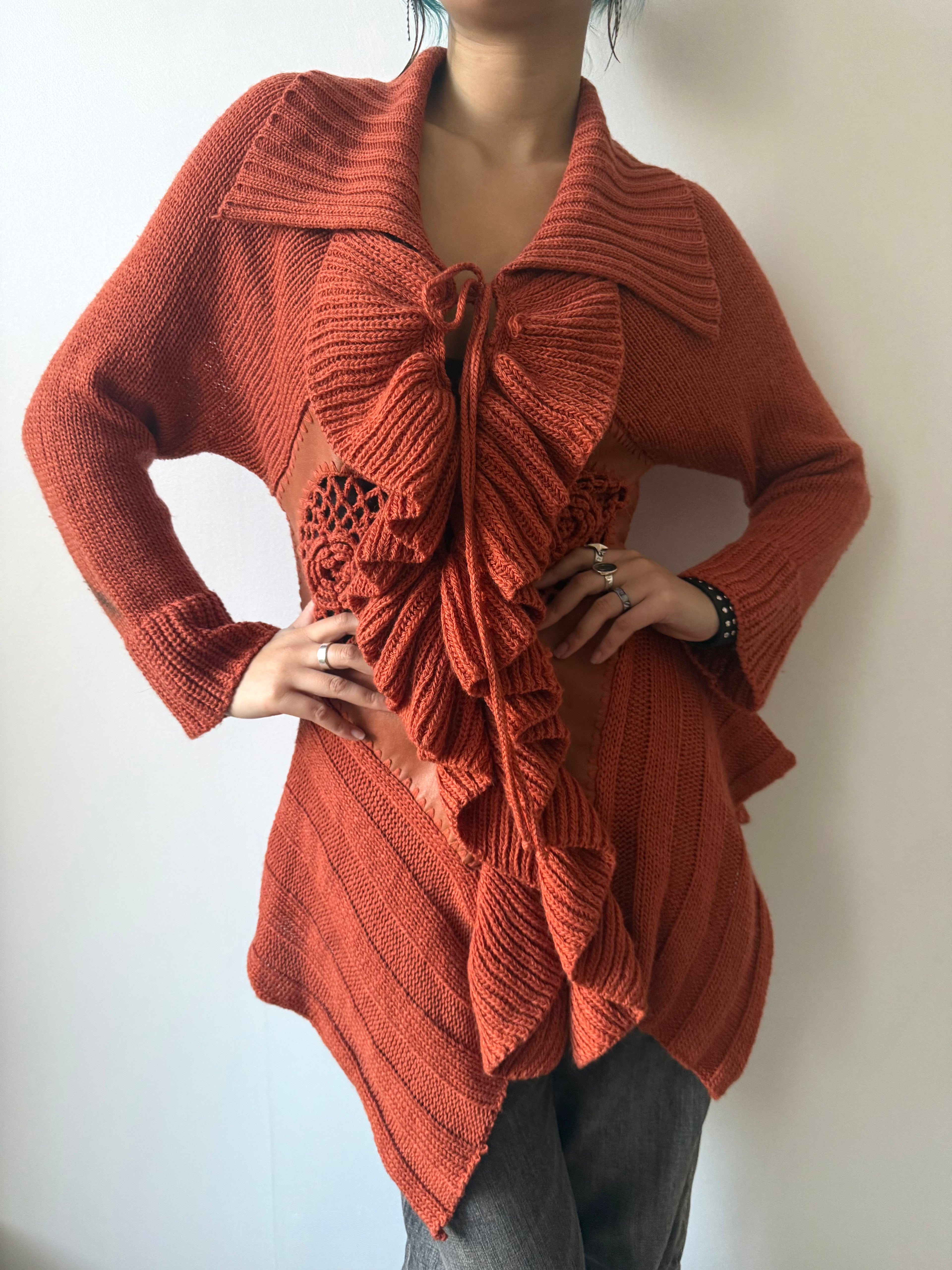 ruffle cardigan