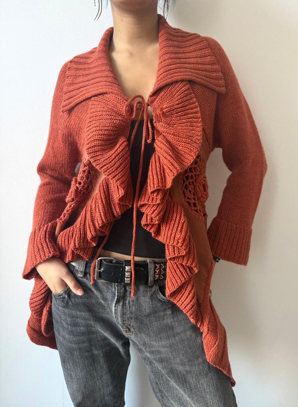 ruffle cardigan