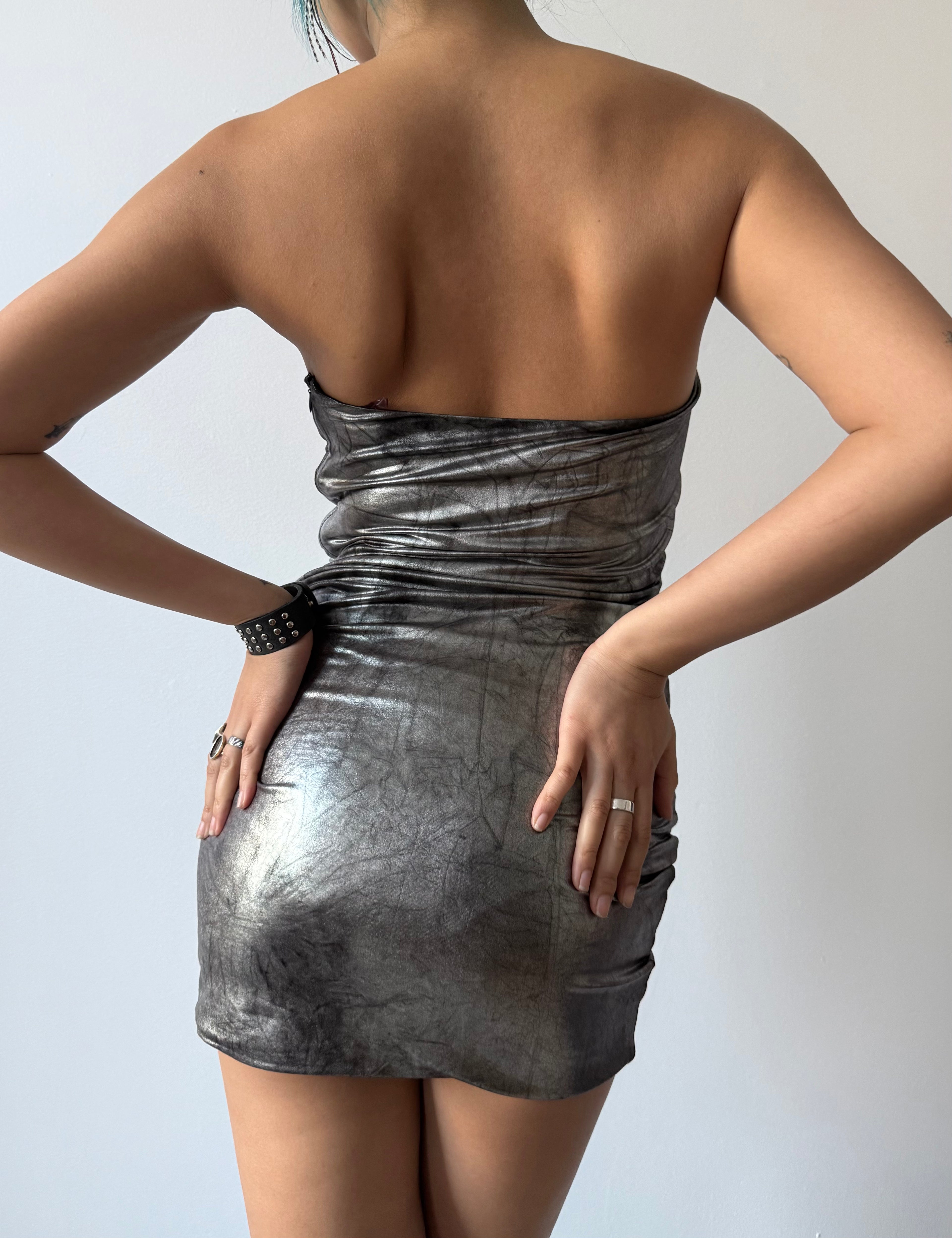 miss sixty metallic leather mini